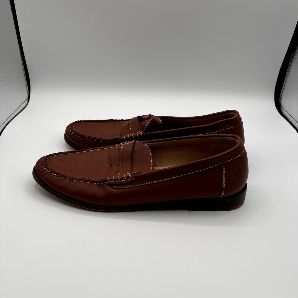 BAILEY'S Brown Leather Penny Loafers Mens Shoes